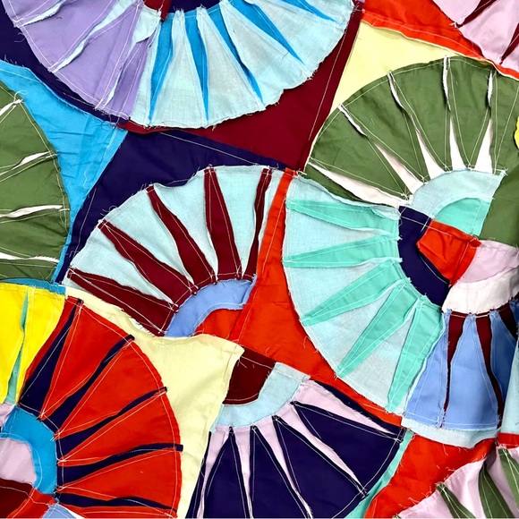 Handmade New York Dazzling Patchwork Cotton Queen Size Sewing Quilt Top/Topper - Picture 4 of 4